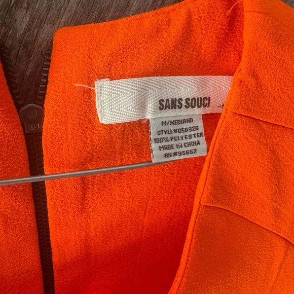 Sans Souci Short Sleeve Mini Dress in Vibrant Orange - Picture 5 of 6